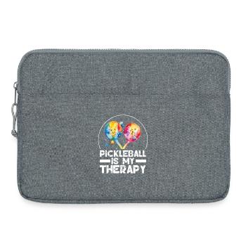 Pickleball is My Therapy - Laptop bag 15" - heather grey - Front