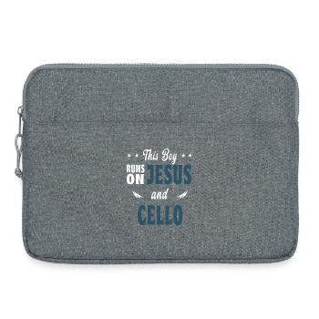 Ce garçon vit de Jésus et du violoncelle - Sacoche pour ordinateur portable 15 pouces - gris chiné - Devant