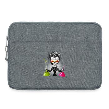 Skull as a gloomy scientist in the laboratory - Laptop bag 15" - heather grey - Front