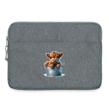 Gentillesse des veaux Highland - Bébés bovins Highland - Sacoche pour ordinateur portable 15 pouces - gris chiné - Devant