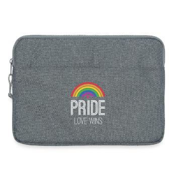 Mois de la fierté LGBTQ - Pride. L’amour gagne - Sacoche pour ordinateur portable 15 pouces - gris chiné - Devant