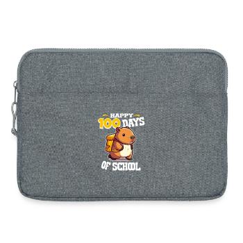 100 jours d’école – Cute Capybara Design - Sacoche pour ordinateur portable 15 pouces - gris chiné - Devant