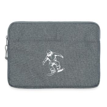 Snowboarder Drawing - Laptop bag 15" - heather grey - Front