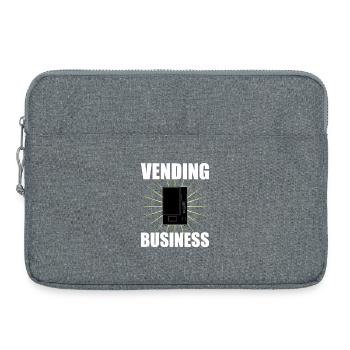 Snack vending machine and vending business lettering - Laptop bag 15" - heather grey - Front