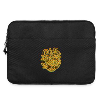 Kirituhi Style – Tribal floral pattern in retro look - Laptop bag 15" - black - Front