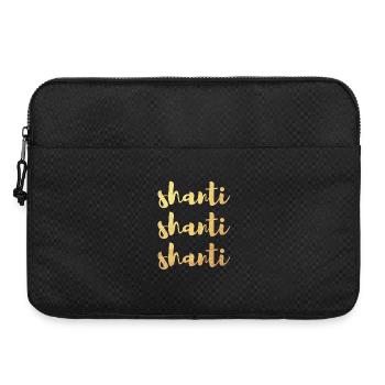 Gold Shanti Meditation Namaste Yoga Manuscript om - Laptop bag 15" - black - Front