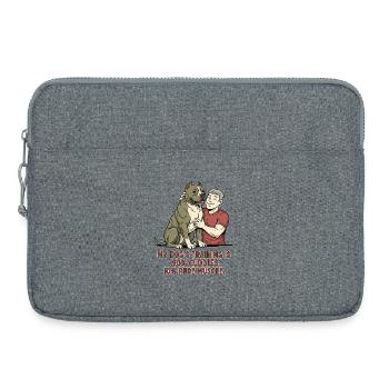 L’éducation de mon chien... - Sacoche pour ordinateur portable 15 pouces - gris chiné - Devant