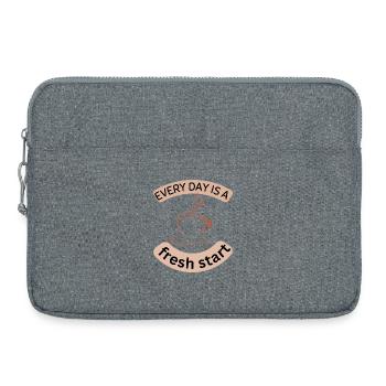 Motivierendes Design für jeden Kaffee - Laptoptasche 15" - Grau meliert - Vorne