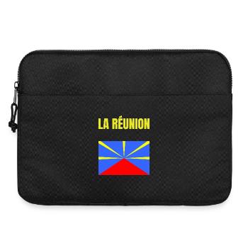 T-shirt drapeau La Réunion volcan - Sacoche pour ordinateur portable 15 pouces - noir - Devant