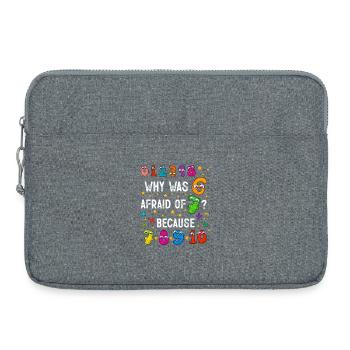 Why Was 6 Afraid Of 7 Numbers - Laptop bag 15" - heather grey - Front