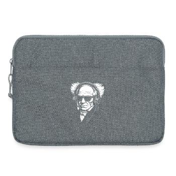 Vintage Schopenhauer German Philosopher Portrait - Laptop bag 15" - heather grey - Front