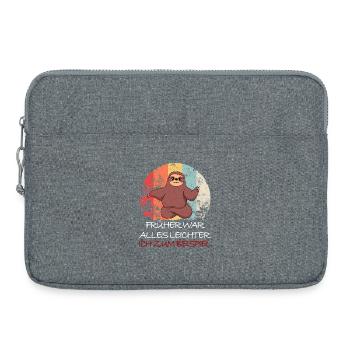 Faultier FRÜHER WAR ALLES LEICHTER ICH Z BEISPIEL - Laptoptasche 15" - Grau meliert - Vorne