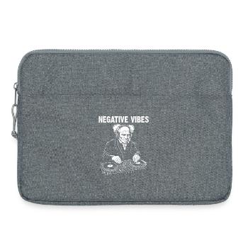 Negative Vibes by DJ Schopenhauer  - Laptop bag 15" - heather grey - Front