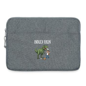 Endlich Ferien Dino Spaß - Laptoptasche 15" - Grau meliert - Vorne