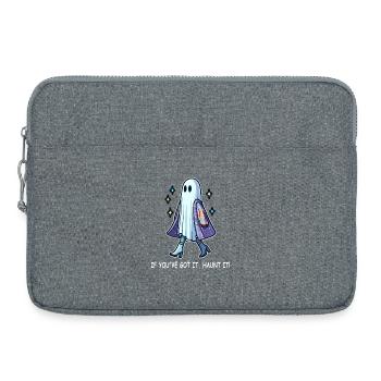 Fantôme chic en bottes et veste - Sacoche pour ordinateur portable 15 pouces - gris chiné - Devant