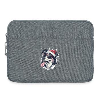 Border Collie Hund Weihnachten Lustig - Laptoptasche 15" - Grau meliert - Vorne
