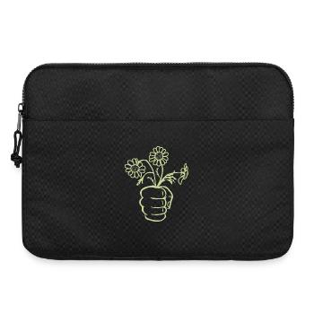 Une main de poing avec un bouquet de fleurs - Sacoche pour ordinateur portable 15 pouces - noir - Devant