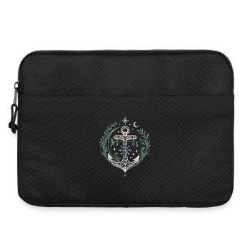 Ancre de Noël maritime avec lune et étoiles - Sacoche pour ordinateur portable 15 pouces - noir - Devant