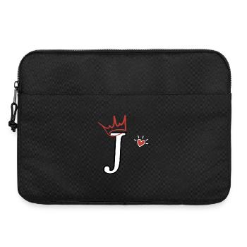 Lettre j couronne cœur  - Sacoche pour ordinateur portable 15 pouces - noir - Devant