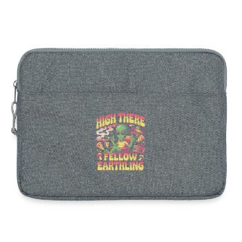 Hoch drauf, Mit-Erdling-Alien - Laptoptasche 15" - Grau meliert - Vorne