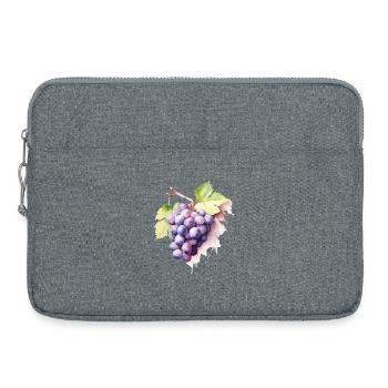 Grapes Watercolor Cluster - Laptop bag 15" - heather grey - Front