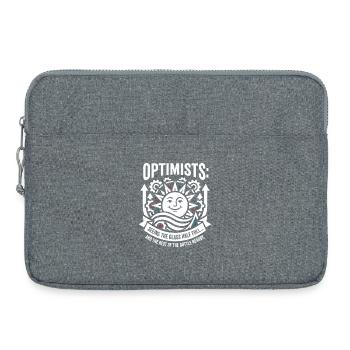 Optimisten Glas Halb Voll Motiv - Laptoptasche 15" - Grau meliert - Vorne