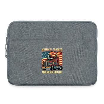 Trucker Bigfoot US Semi Truck Driver - Laptop bag 15" - heather grey - Front
