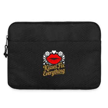 Kisses heal everything - Laptop bag 15" - black - Front