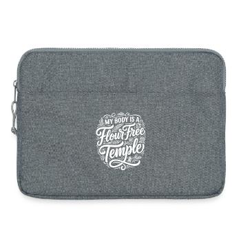 Humour sans gluten sans farine Temple - Sacoche pour ordinateur portable 15 pouces - gris chiné - Devant