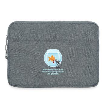 Politiker Goldfisch Wahlversprechen Amnesie Satire - Laptoptasche 15" - Grau meliert - Vorne