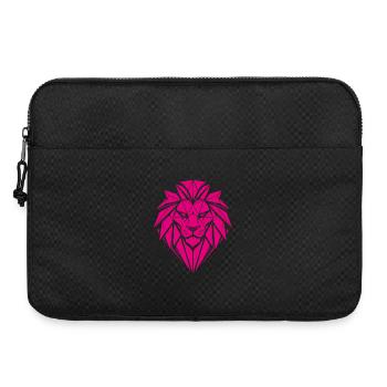 Geometrischer Löwe in Magenta - Laptoptasche 15" - Schwarz - Vorne