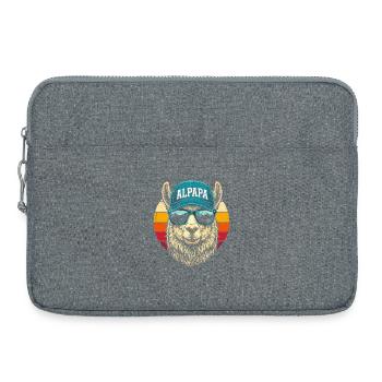 Alpaka Retro Sonnenbrillen Cap - Laptoptasche 15" - Grau meliert - Vorne