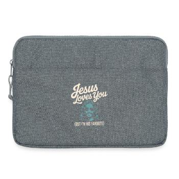 T-shirt préféré de Jesus Loves You - Sacoche pour ordinateur portable 15 pouces - gris chiné - Devant