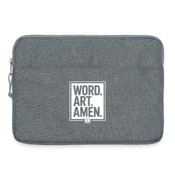 Wortkunst Amen Typografie T-Shirt - Laptoptasche 15" - Grau meliert - Vorne