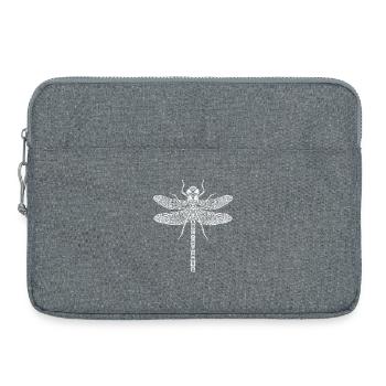 Mondbeschienene Libellen-Linienzeichnung - Laptoptasche 15" - Grau meliert - Vorne