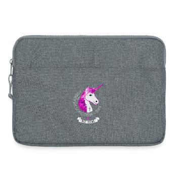 unicorn pink glamour girlie mane horn fee immortal - Laptop bag 15" - heather grey - Front