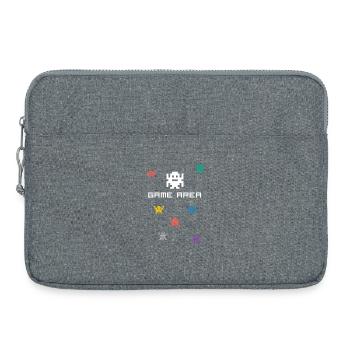 game area pixel nerd pc konsole retro gamer Monste - Laptop bag 15" - heather grey - Front