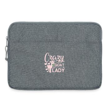 Crazy goat lady - Laptop bag 15" - heather grey - Front