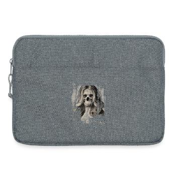 Skull Girl black'n'white - Laptoptasche 15" - Grau meliert - Vorne