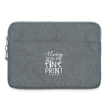 Funny pregnancy print with heart design - Laptop bag 15" - heather grey - Front
