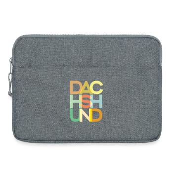 Dackelhund Hund Bunt - Laptoptasche 15" - Grau meliert - Vorne