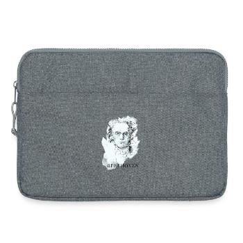musicien classique Beethoven sourd éventail de concert piano - Sacoche pour ordinateur portable 15 pouces - gris chiné - Devant