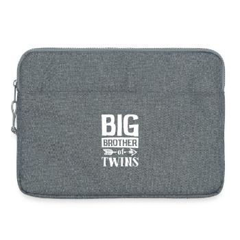 Big brother of twins print - Laptop bag 15" - heather grey - Front