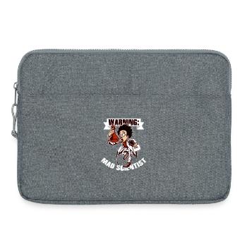 Warnung: Verrückter Wissenschaftler, Zeichentrick-Labor-Humor - Laptoptasche 15" - Grau meliert - Vorne