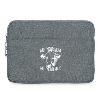 Not Your Mom Not Your Milk Vegan Veggie Vegetarian - Laptop bag 15" - heather grey - Front