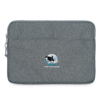 Orca Spruch für Tierschutz - Laptoptasche 15" - Grau meliert - Vorne
