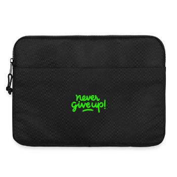 Never Give Up - Laptoptasche 15" - Schwarz - Vorne