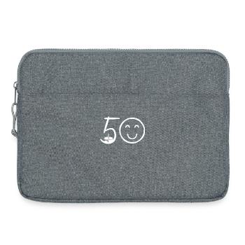 50. Geburtstag - Laptoptasche 15" - Grau meliert - Vorne