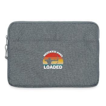 Bogenschießen - Nocked And Loaded - Laptoptasche 15" - Grau meliert - Vorne