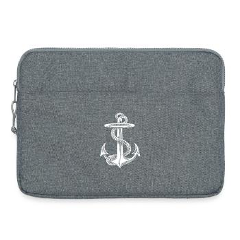 Anchor design - Laptop bag 15" - heather grey - Front